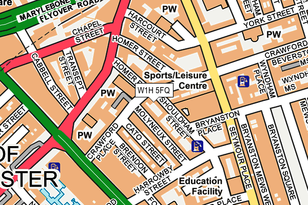 W1H 5FQ map - OS OpenMap – Local (Ordnance Survey)