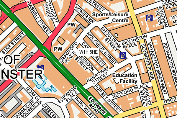 W1H 5HE map - OS OpenMap – Local (Ordnance Survey)