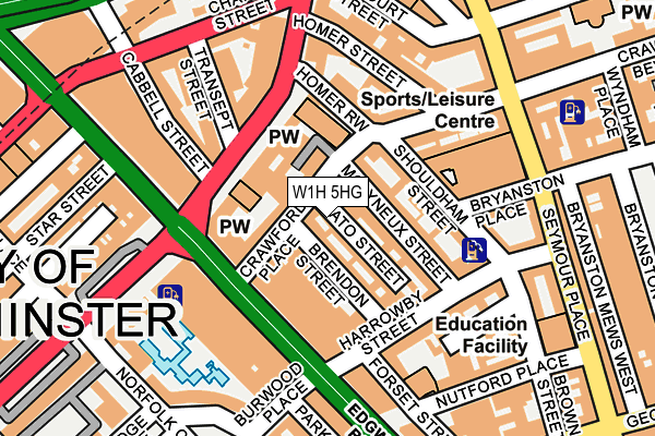 W1H 5HG map - OS OpenMap – Local (Ordnance Survey)