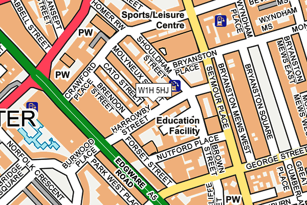 W1H 5HJ map - OS OpenMap – Local (Ordnance Survey)