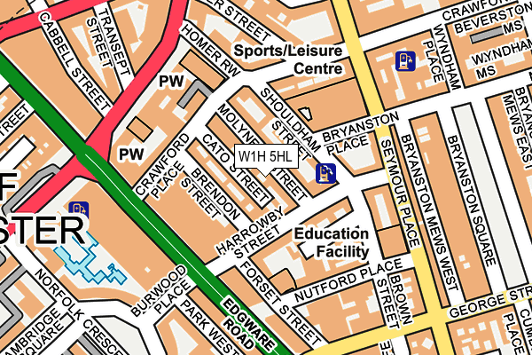 W1H 5HL map - OS OpenMap – Local (Ordnance Survey)