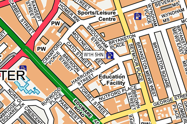 W1H 5HN map - OS OpenMap – Local (Ordnance Survey)