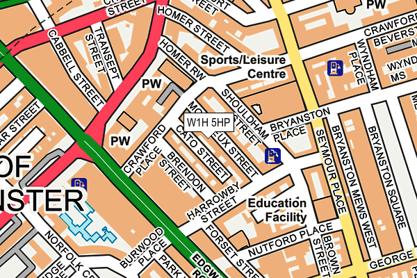 W1H 5HP map - OS OpenMap – Local (Ordnance Survey)