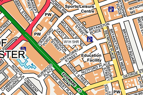 W1H 5HR map - OS OpenMap – Local (Ordnance Survey)