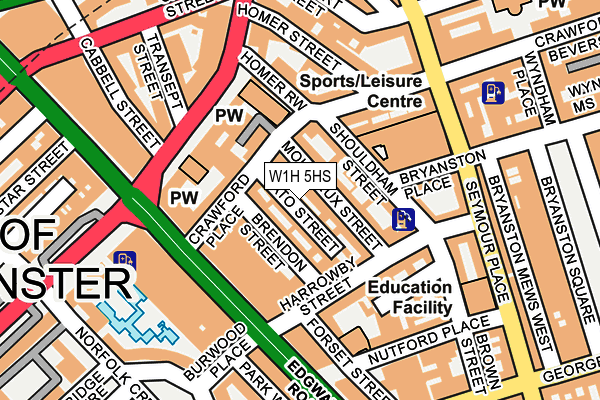 W1H 5HS map - OS OpenMap – Local (Ordnance Survey)
