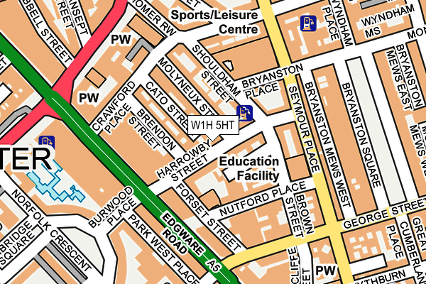 W1H 5HT map - OS OpenMap – Local (Ordnance Survey)