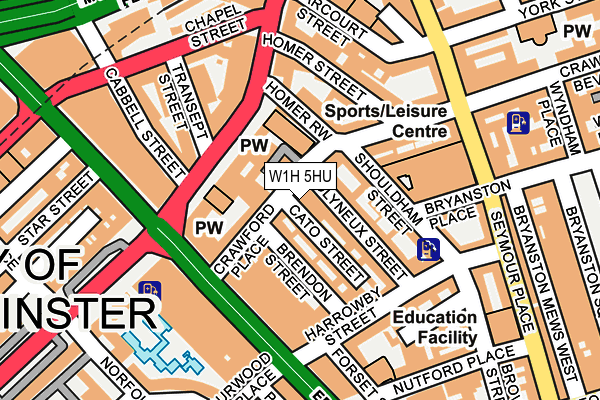 W1H 5HU map - OS OpenMap – Local (Ordnance Survey)