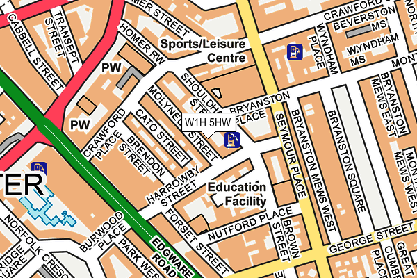 W1H 5HW map - OS OpenMap – Local (Ordnance Survey)