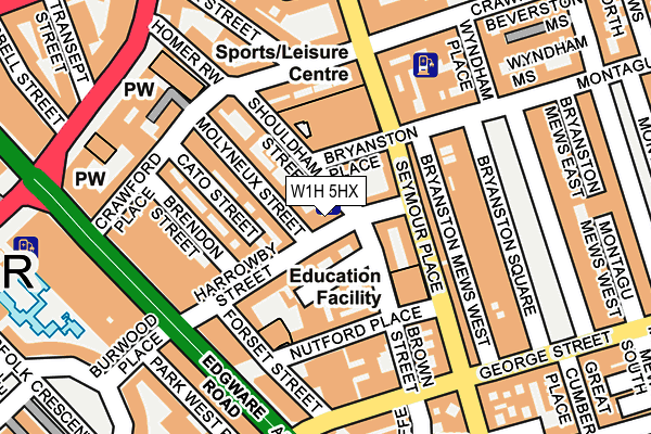 W1H 5HX map - OS OpenMap – Local (Ordnance Survey)