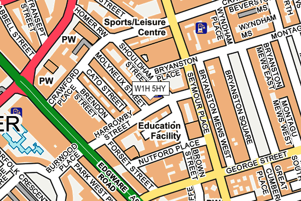 W1H 5HY map - OS OpenMap – Local (Ordnance Survey)