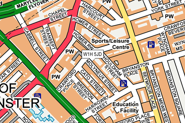 W1H 5JD map - OS OpenMap – Local (Ordnance Survey)