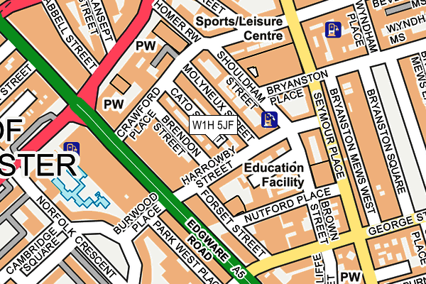 W1H 5JF map - OS OpenMap – Local (Ordnance Survey)