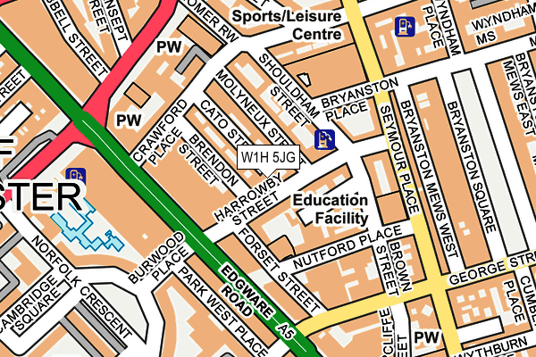 W1H 5JG map - OS OpenMap – Local (Ordnance Survey)