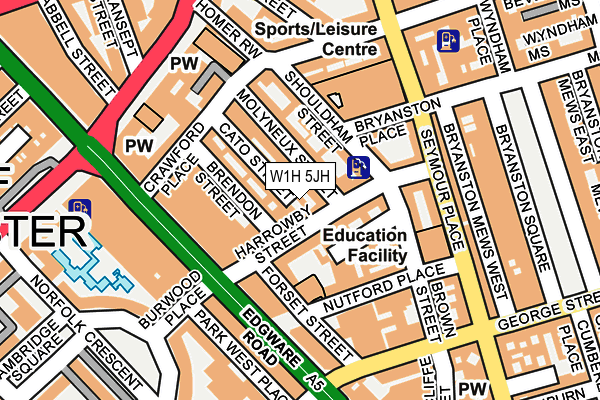 W1H 5JH map - OS OpenMap – Local (Ordnance Survey)