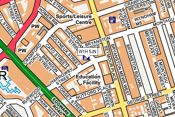 W1H 5JN map - OS OpenMap – Local (Ordnance Survey)