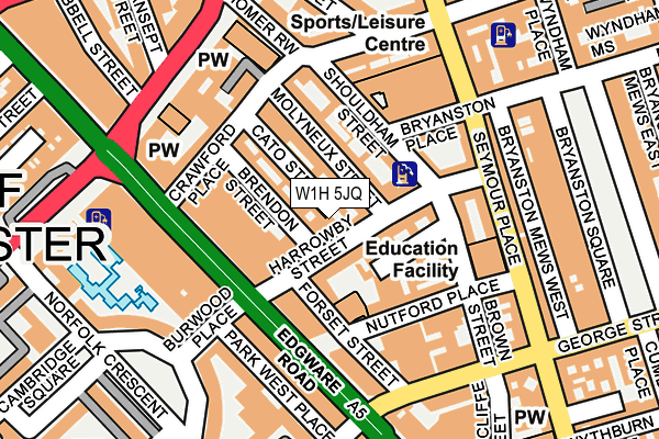 W1H 5JQ map - OS OpenMap – Local (Ordnance Survey)