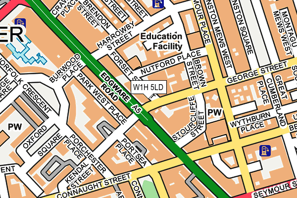 W1H 5LD map - OS OpenMap – Local (Ordnance Survey)