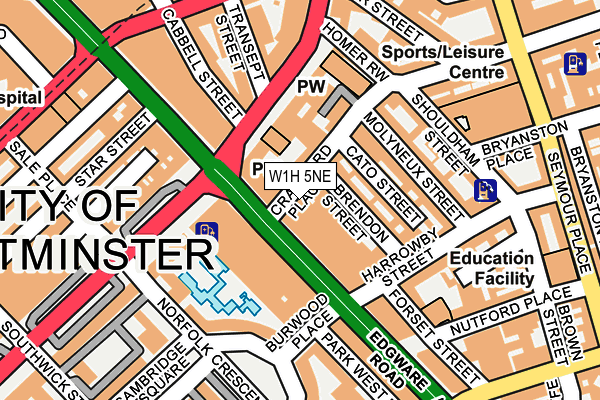 W1H 5NE map - OS OpenMap – Local (Ordnance Survey)