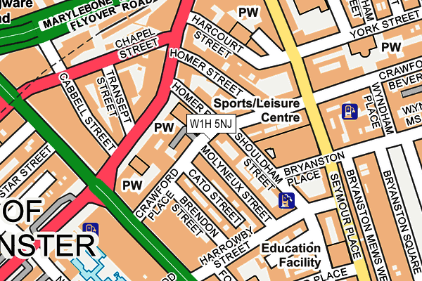 W1H 5NJ map - OS OpenMap – Local (Ordnance Survey)