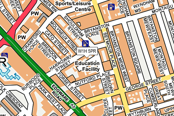 W1H 5PR map - OS OpenMap – Local (Ordnance Survey)