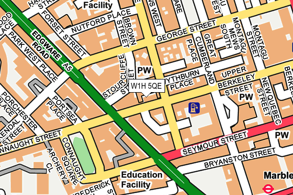 W1H 5QE map - OS OpenMap – Local (Ordnance Survey)
