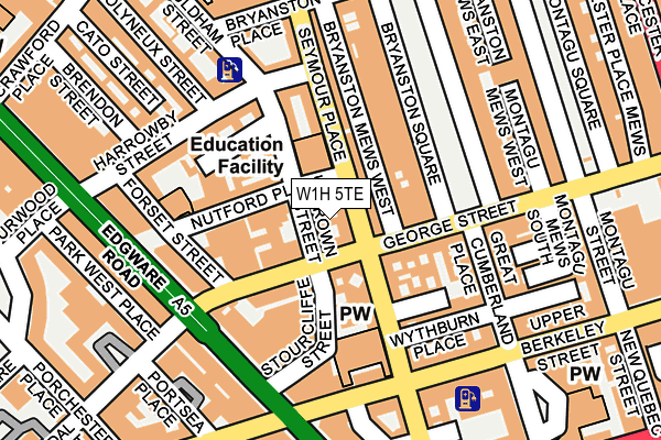 W1H 5TE map - OS OpenMap – Local (Ordnance Survey)