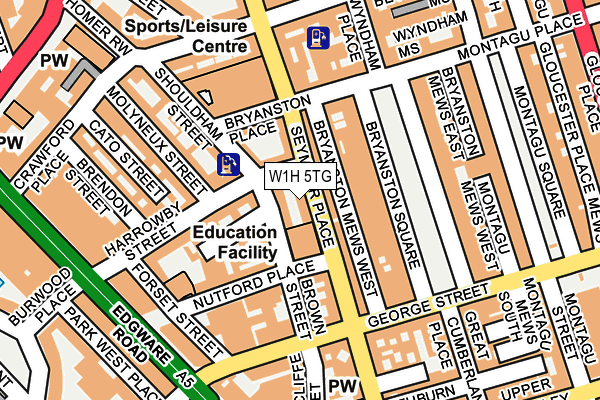 W1H 5TG map - OS OpenMap – Local (Ordnance Survey)