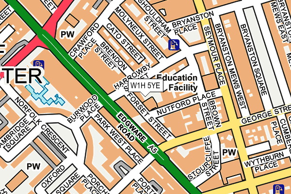 W1H 5YE map - OS OpenMap – Local (Ordnance Survey)