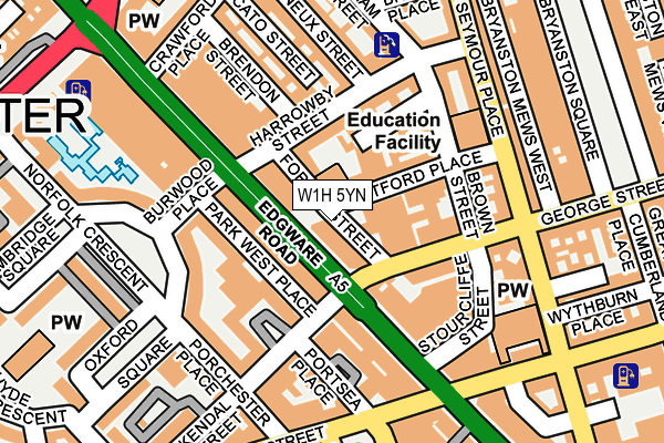 W1H 5YN map - OS OpenMap – Local (Ordnance Survey)