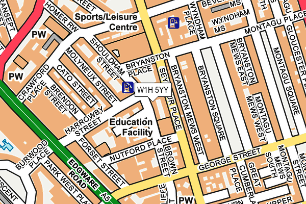 W1H 5YY map - OS OpenMap – Local (Ordnance Survey)