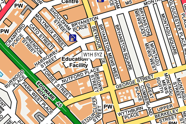 W1H 5YZ map - OS OpenMap – Local (Ordnance Survey)
