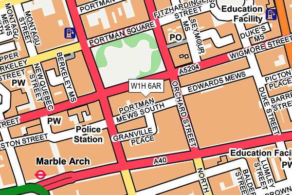 W1H 6AR map - OS OpenMap – Local (Ordnance Survey)
