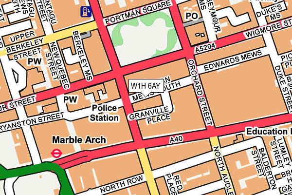 W1H 6AY map - OS OpenMap – Local (Ordnance Survey)