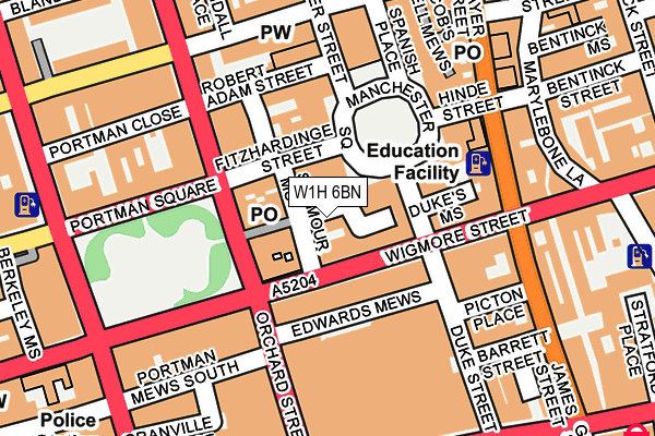 W1H 6BN map - OS OpenMap – Local (Ordnance Survey)