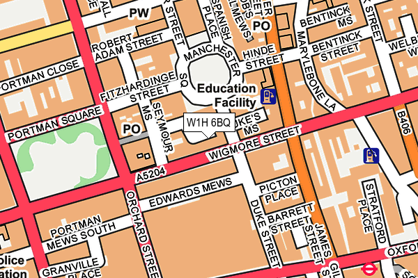 W1H 6BQ map - OS OpenMap – Local (Ordnance Survey)