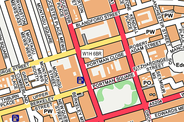 W1H 6BR map - OS OpenMap – Local (Ordnance Survey)