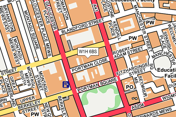 W1H 6BS map - OS OpenMap – Local (Ordnance Survey)