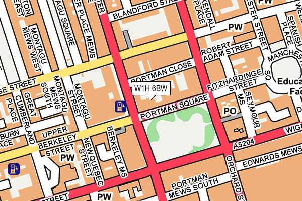 W1H 6BW map - OS OpenMap – Local (Ordnance Survey)