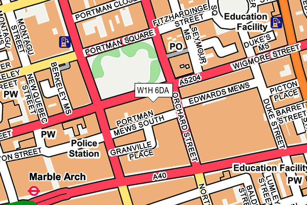 W1H 6DA map - OS OpenMap – Local (Ordnance Survey)