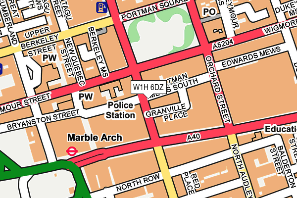 W1H 6DZ map - OS OpenMap – Local (Ordnance Survey)