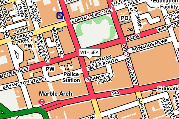 W1H 6EA map - OS OpenMap – Local (Ordnance Survey)