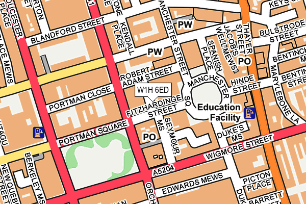 W1H 6ED map - OS OpenMap – Local (Ordnance Survey)