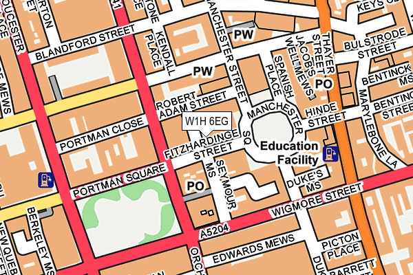W1H 6EG map - OS OpenMap – Local (Ordnance Survey)