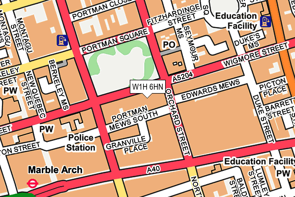 W1H 6HN map - OS OpenMap – Local (Ordnance Survey)