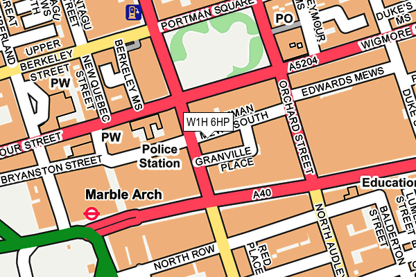 W1H 6HP map - OS OpenMap – Local (Ordnance Survey)