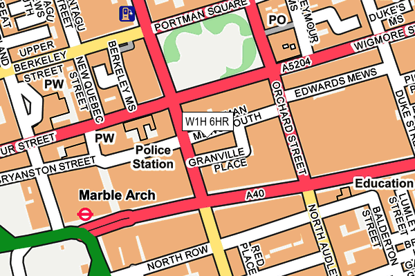 W1H 6HR map - OS OpenMap – Local (Ordnance Survey)