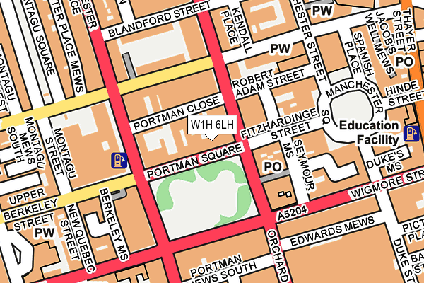 W1H 6LH map - OS OpenMap – Local (Ordnance Survey)