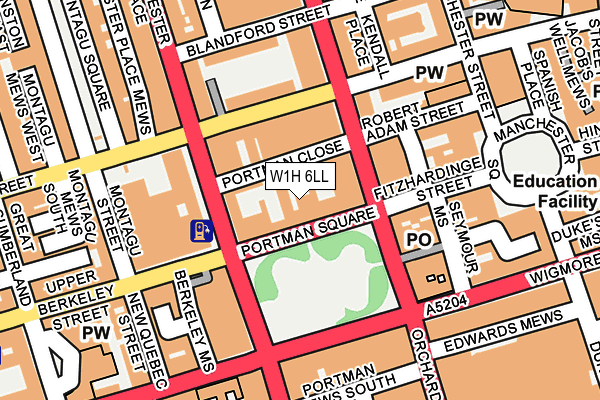W1H 6LL map - OS OpenMap – Local (Ordnance Survey)