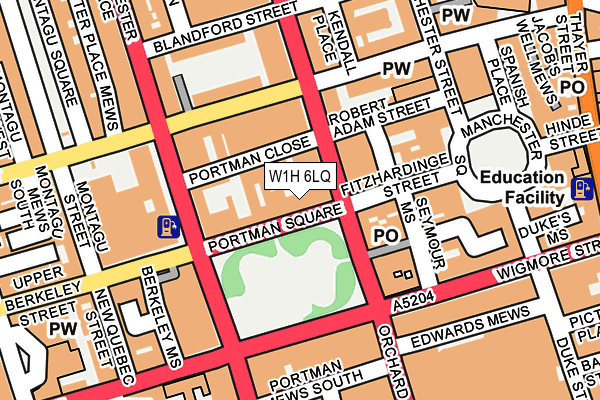 W1H 6LQ map - OS OpenMap – Local (Ordnance Survey)