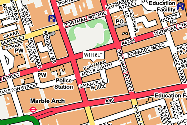 W1H 6LT map - OS OpenMap – Local (Ordnance Survey)